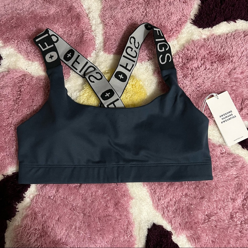 FIGS SPORTS BRA DARK HARBOR